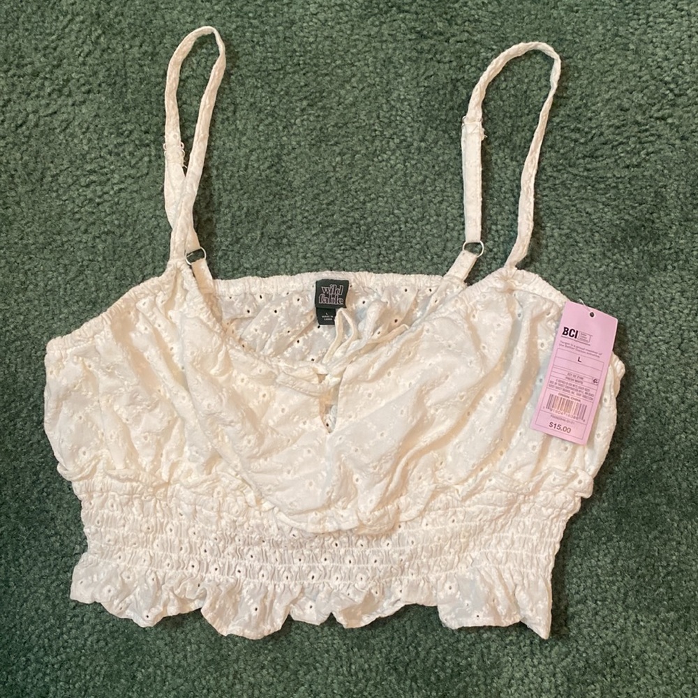 Women’s Lace/Cotton Crop Top